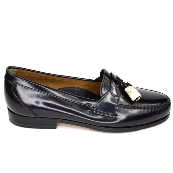 G.H. Bass Weejuns Varney Men's Size 12 Black Leather Tassel Dress Shoes NWOB - Picture 1 of 11
